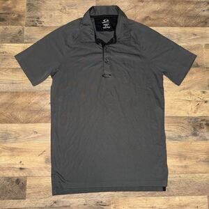 Oakley Polo Shirt Mens Small Gray Regular Fit Golf Performance Top Athletic Logo